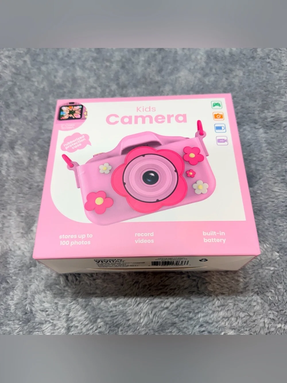 Kids Pink Flower Digital Camera - Compact Photo & Video Toy